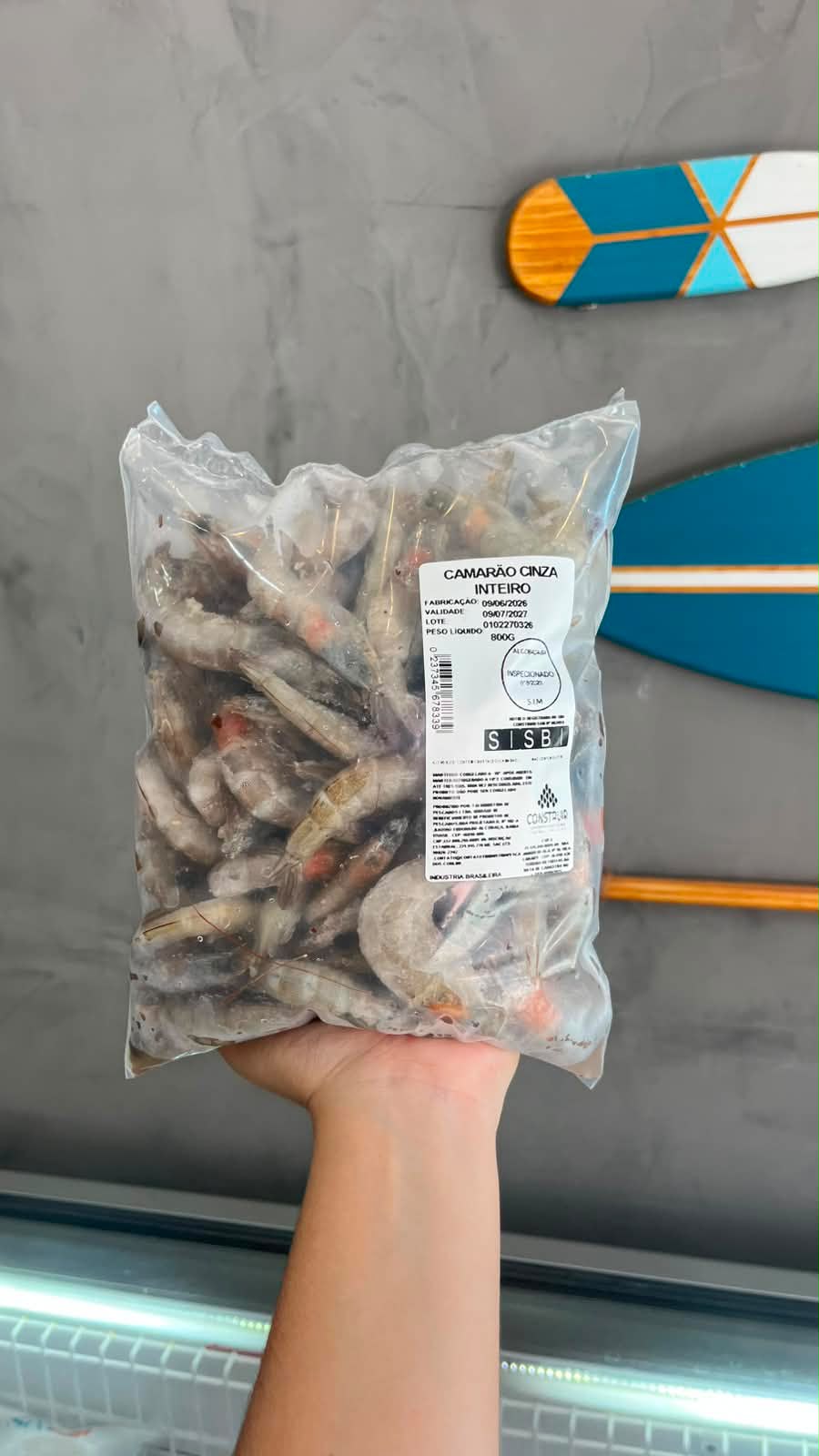 CAMARÃO CINZA INTEIRO CONGELADO